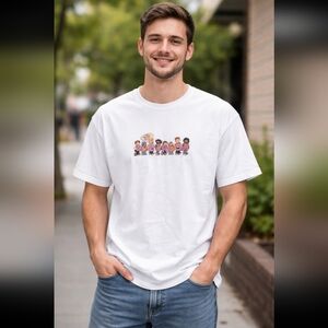 Icecream White Tee with Colorful Cartoon Graphic